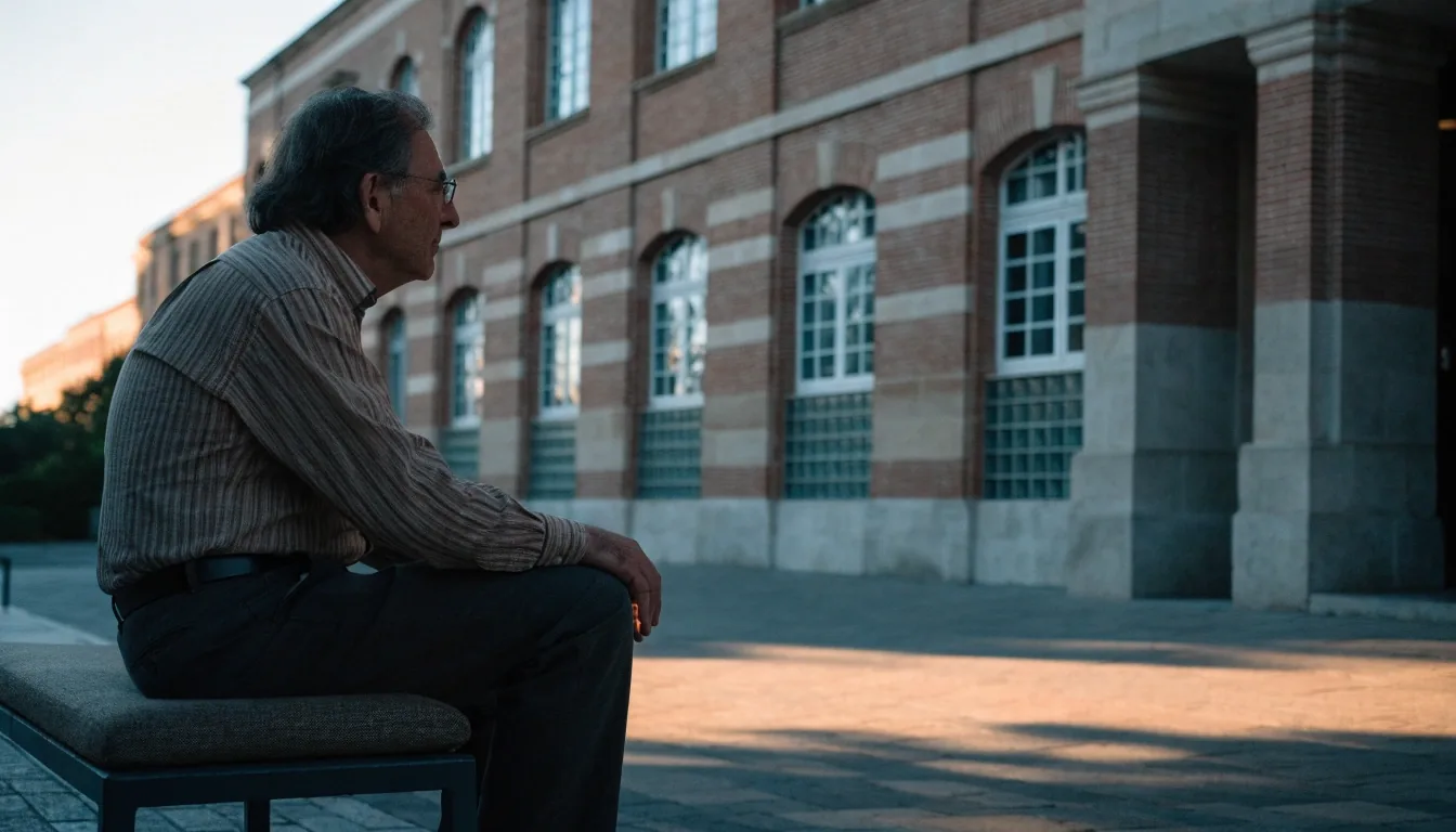 Trabajador al final de su jornada reflexionando sobre su ahorro para la jubilación